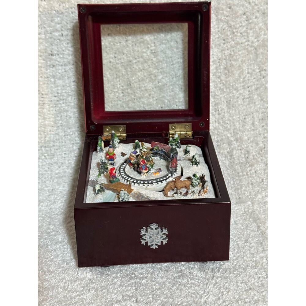 2006 Music Christmas Box With Holiday Train Wind-Up Wish You A Merry Christmas